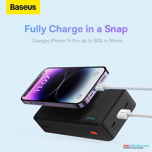 Baseus Airpow 30000mAh 20W Fast Charge Power Bank Black（With Simple Series Charging Cable USB to Type-C 0.3m Black) (6M)